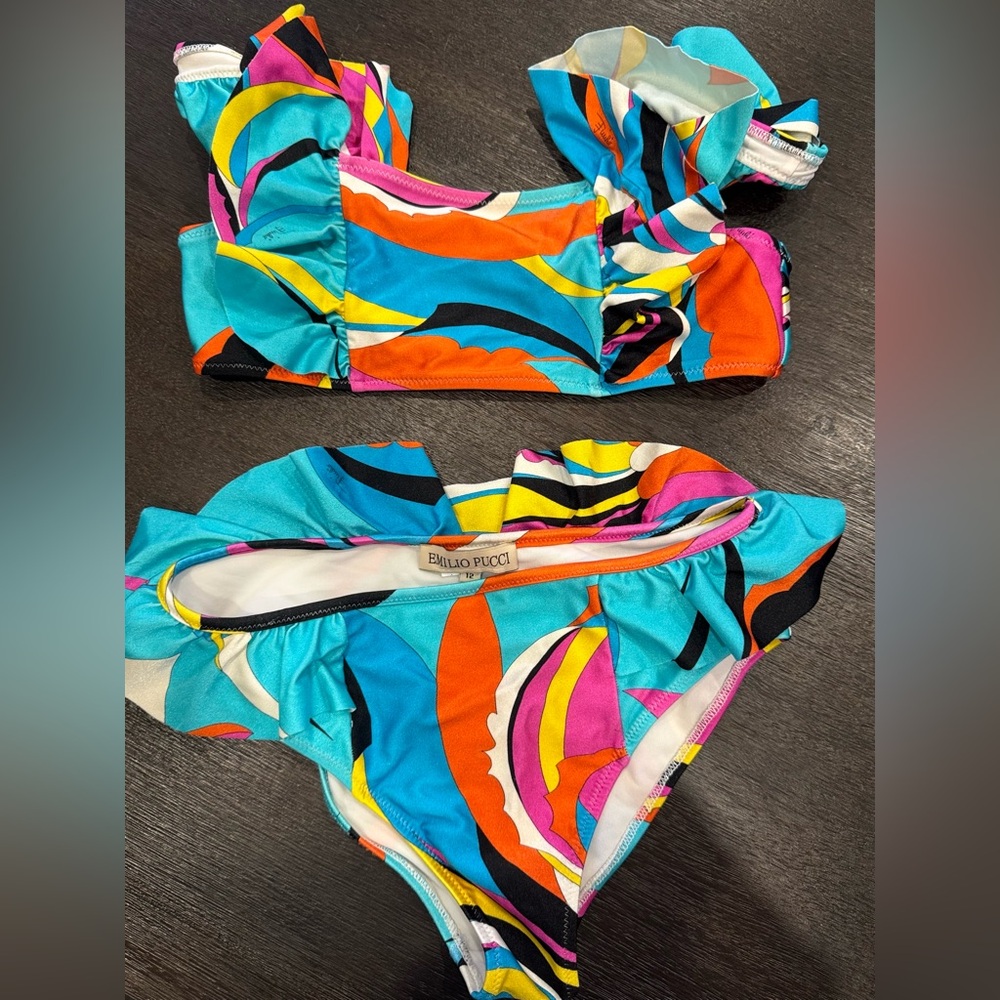 Emilio Pucci Girls Swimsuit Bikini 12 Two piece Set